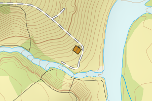 Kartbilde fra WMS-tjeneste av avviket