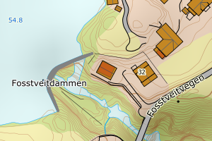 Kartbilde fra WMS-tjeneste av avviket