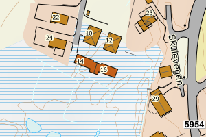 Kartbilde fra WMS-tjeneste av avviket