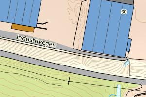 Kartbilde fra WMS-tjeneste av avviket