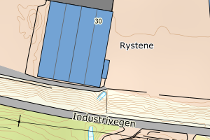 Kartbilde fra WMS-tjeneste av avviket