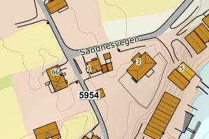 Kartbilde fra WMS-tjeneste av avviket