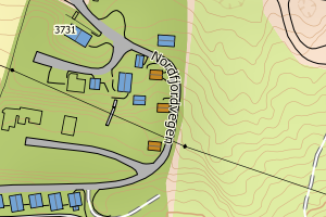 Kartbilde fra WMS-tjeneste av avviket