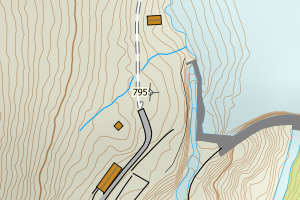 Kartbilde fra WMS-tjeneste av avviket