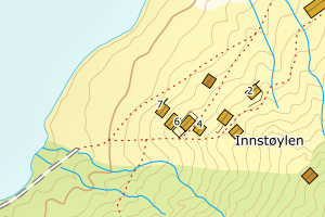 Kartbilde fra WMS-tjeneste av avviket