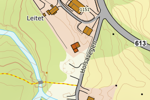 Kartbilde fra WMS-tjeneste av avviket