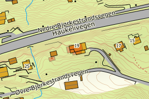 Kartbilde fra WMS-tjeneste av avviket