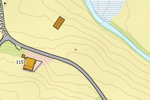 Kartbilde fra WMS-tjeneste av avviket