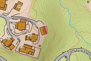 Kartbilde fra WMS-tjeneste av avviket