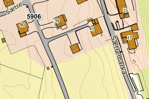 Kartbilde fra WMS-tjeneste av avviket