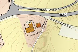 Kartbilde fra WMS-tjeneste av avviket