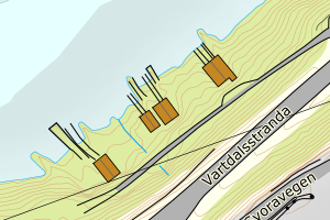 Kartbilde fra WMS-tjeneste av avviket
