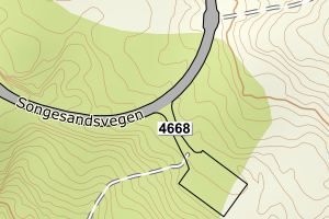 Kartbilde fra WMS-tjeneste av avviket