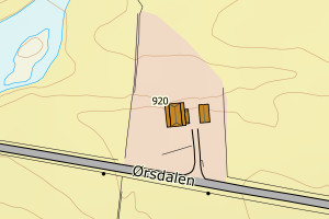 Kartbilde fra WMS-tjeneste av avviket