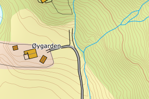 Kartbilde fra WMS-tjeneste av avviket