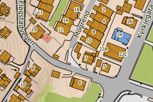 Kartbilde fra WMS-tjeneste av avviket