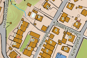 Kartbilde fra WMS-tjeneste av avviket