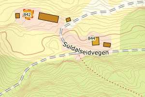 Kartbilde fra WMS-tjeneste av avviket