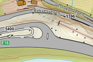 Kartbilde fra WMS-tjeneste av avviket