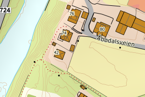Kartbilde fra WMS-tjeneste av avviket