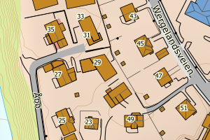 Kartbilde fra WMS-tjeneste av avviket