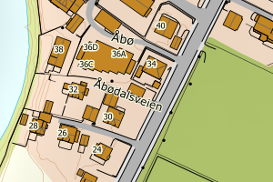Kartbilde fra WMS-tjeneste av avviket