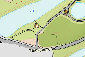 Kartbilde fra WMS-tjeneste av avviket