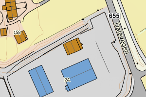 Kartbilde fra WMS-tjeneste av avviket