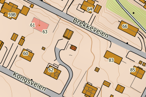 Kartbilde fra WMS-tjeneste av avviket