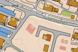 Kartbilde fra WMS-tjeneste av avviket