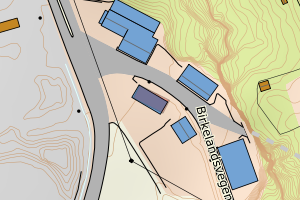 Kartbilde fra WMS-tjeneste av avviket