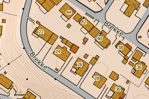 Kartbilde fra WMS-tjeneste av avviket