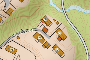 Kartbilde fra WMS-tjeneste av avviket