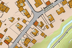 Kartbilde fra WMS-tjeneste av avviket