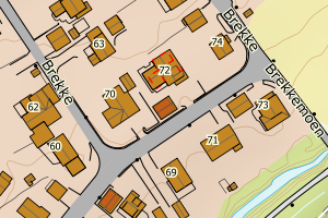 Kartbilde fra WMS-tjeneste av avviket