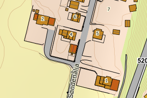 Kartbilde fra WMS-tjeneste av avviket