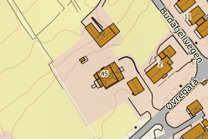 Kartbilde fra WMS-tjeneste av avviket