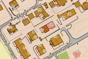 Kartbilde fra WMS-tjeneste av avviket