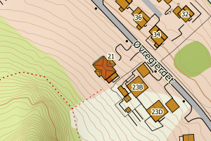 Kartbilde fra WMS-tjeneste av avviket