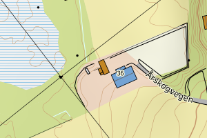 Kartbilde fra WMS-tjeneste av avviket