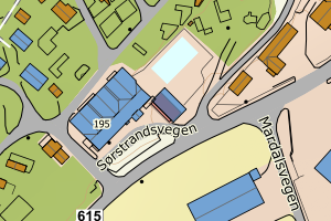 Kartbilde fra WMS-tjeneste av avviket