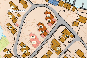 Kartbilde fra WMS-tjeneste av avviket