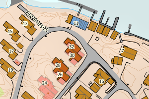 Kartbilde fra WMS-tjeneste av avviket