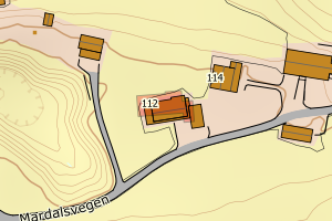 Kartbilde fra WMS-tjeneste av avviket