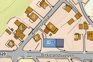 Kartbilde fra WMS-tjeneste av avviket
