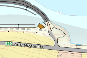 Kartbilde fra WMS-tjeneste av avviket