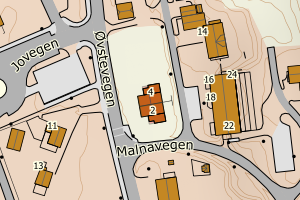 Kartbilde fra WMS-tjeneste av avviket