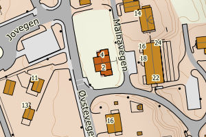 Kartbilde fra WMS-tjeneste av avviket