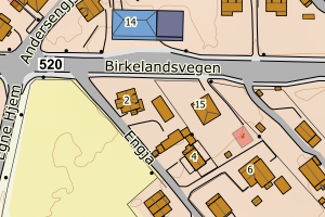 Kartbilde fra WMS-tjeneste av avviket