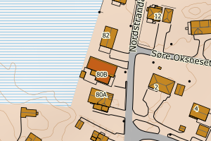 Kartbilde fra WMS-tjeneste av avviket